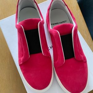 Pink suede Pierre Hardy slip on sneakers